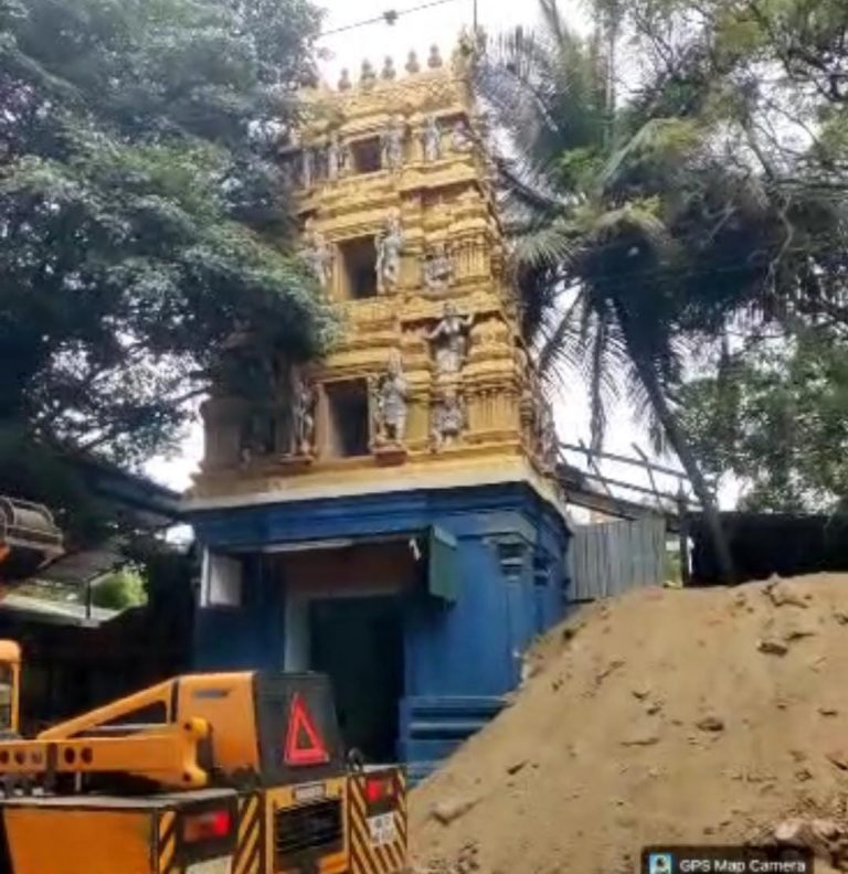ಪುಟ್‌ಪಾತ್ ತೆರವು ಹೆಸರಿನಲ್ಲಿ ದೇವಸ್ಥಾನ ಕೆಡವಿದ ಜಿಬಿಎ: ಸ್ಥಳೀಯರ ಆಕ್ರೋಶ